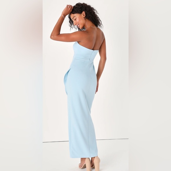 Lulu’s After Hours Ruffle Strapless Maxi Dress Size L - Picture 2 of 5